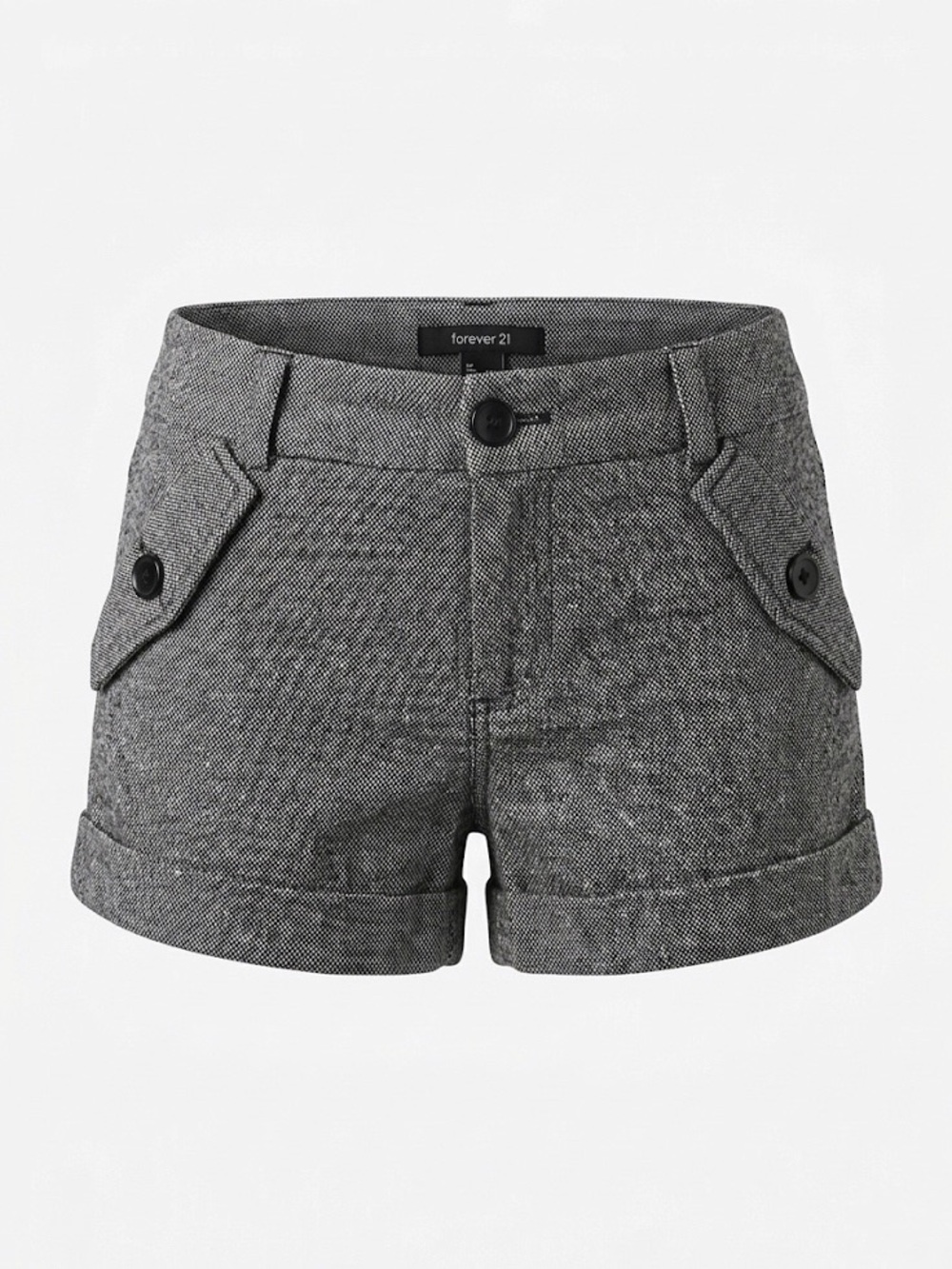 FOREVER 21 Speckled Grey Knit Tweed Shorts, Academia Prep Hot Pants sz. XS